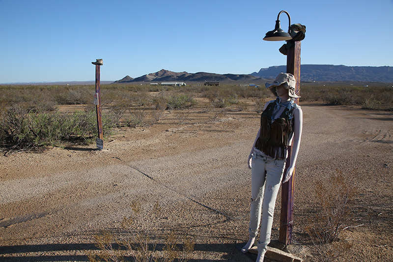 Mannequin by gate at Terlingua Ranch